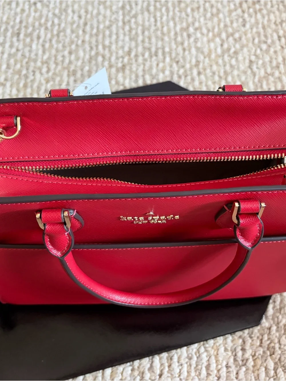 kate spade Red Saffiano Leather Satchel with Matching Wallet